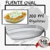 Fuente oval de vidrio templado 200 ml apta para horno. Venta mayorista en Argentina por MB Comercializa.