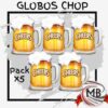 Globos de jarra de cerveza chop pack x5 unidades metalizados helio aire decoracion fiestas cumpleañeros cotillon luminosos fiesta regalería venta mayorista MB Comercializa.