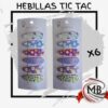 Hebillas Tic Tac con diseño de flores pack x6 unidades. Venta por mayor en toda la Argentina a través de MB Comercializa.