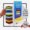 Juego de torre de equilibrio de madera colores con dado venta por mayor Argentina catálogo MB Comercializa.