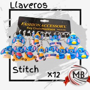 ​"Pack x 12 llaveros infantiles de goma con diseño de criatura azul de orejas grandes en diversas poses y accesorios. Venta por mayor de regalería y souvenirs en toda Argentina a través de MB Comercializa. Distribuidor mayorista con envíos nacionales."