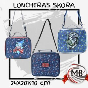 "Loncheras térmicas infantiles de 24x20x10 cm con estampados de dinosaurios y videojuegos. Set de bolsos porta vianda escolares para venta mayorista en toda Argentina. Distribución exclusiva para revendedores vía MB Comercializadora. Producto de alta rotación sin licencia de marca específica."