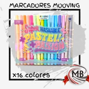 Marcadores escolares x16 colores pastel lavables calidad premium venta por mayor Argentina distribuidora mayorista nacional MB Comercializa envios a todo el pais libreria y bazar.