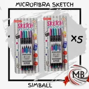 Set de microfibras Sketch x5 colores surtidos para dibujo y arte - Distribuidora mayorista en Argentina MB Comercializa.