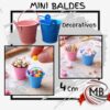 Mini baldes decorativos de 4cm por mayor. MB Comercializa: precios directos de fábrica en Argentina con despacho rápido en 48hs. Ideales para souvenirs, candy bar y revendedores de artículos de bazar.