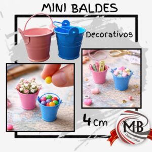 Mini baldes decorativos de 4cm por mayor. MB Comercializa: precios directos de fábrica en Argentina con despacho rápido en 48hs. Ideales para souvenirs, candy bar y revendedores de artículos de bazar.