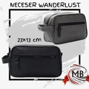 Neceser WDLT negro 23x13 cm para hombres y mujeres. Distribución mayorista de artículos de marroquinería en toda Argentina por MB Comercializadora.