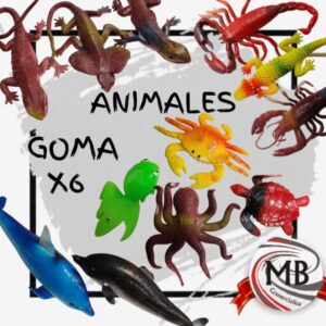 Pack de figuras didácticas de animales de goma surtidos para juegos infantiles y reventa minorista. Distribución nacional MB Comercializa.