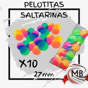 "Pelotitas saltarinas por mayor Argentina: Pack x10 unidades de 27mm bicolor neón. Proveedor mayorista de juguetes económicos y artículos de cotillón con despacho en 48 horas y precios directos de fábrica."