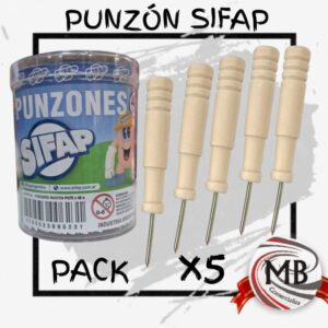 Punzones con mango de madera pack x5 unidades venta por mayor Argentina MB Comercializa. Herramienta de perforacion manual para manualidades y escuela distribucion mayorista.