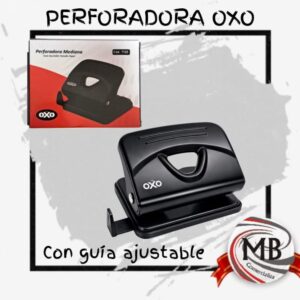 Perforadora de papel 2 agujeros con guia ajustable venta por mayor Argentina MB Comercializa. Punzonadora de hojas mediana para oficina y libreria distribucion mayorista nacional.
