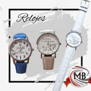 "Relojes originales por mayor Argentina: Modelo DQ2150 con diseño artístico de números desordenados y frases creativas. Proveedor mayorista de accesorios de tendencia con despacho en 48 horas y precios directos de importación."