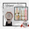 Mayorista de relojes con malla de silicona en Argentina. MB Comercializa presenta modelos femeninos con esfera texturizada y detalles en oro rosa. Distribución mayorista con envíos rápidos a todas las provincias y precios de fábrica.