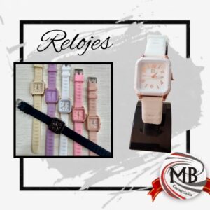Relojes cuadrados de silicona por mayor en Argentina. MB Comercializa: modelos urbanos con caja cuadrangular y números claros. Venta mayorista con precios directos de fábrica y despacho rápido en 48 horas a todas las provincias.