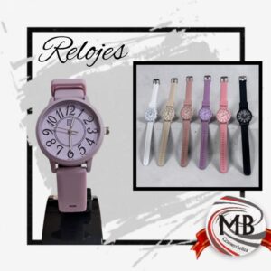 ​Relojes con números grandes y malla de silicona por mayor en Argentina. MB Comercializa: modelos femeninos y juveniles de alta visibilidad en colores pastel, lila y negro. Venta mayorista con precios directos y despacho en 48hs a todo el país.