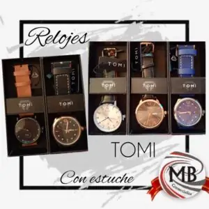 Relojes de diseño con estuche rígido por mayor en Argentina. MB Comercializa: modelos con correa de cuero sintético reforzado y caja de aleación metálica. Venta mayorista con precios directos de fábrica y despacho rápido en 48 horas a todo el país.