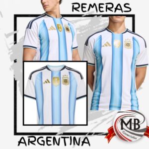 Indumentaria deportiva modelo franjas celestes y blancas diseño de temporada para adultos comercializada por Mb Comercializa en Argentina.