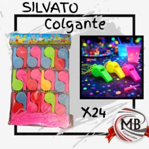 ​Pack mayorista de 24 silbatos con cordón para colgar en colores surtidos. Provisión directa por MB Comercializa en Argentina. Ideal para cotillón y eventos deportivos con entrega rápida en 48 horas.