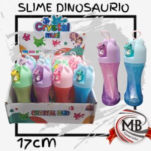Slime Crystal Mud de 17cm con accesorio de dinosaurio. Venta por mayor en toda la Argentina a través de MB Comercializa.