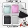 Tarjeteros metalizados de diseño moderno con acabado brillante en colores celeste, rosa, negro y plata. Organizador de tarjetas con fuelle y cierre de seguridad. Distribuidor mayorista MB Comercializa con envíos a toda Argentina.