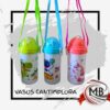 Vasos cantimplora infantiles con correa diseños surtidos venta por mayor Argentina.