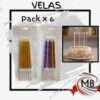 Pack de 6 velas de noche blancas en recipiente de aluminio para decoración y eventos. DESPACHO EN 48 HORAS GARANTIZADO a todo el país. Calidad mayorista premium en MB Comercializa.