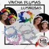 Vincha Tiara con Plumas y Luz LED Colores Surtidos Cotillón Luminoso Mayorista MB Comercializa
