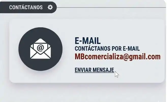 Banner de contacto por e-mail MB Comercializa venta por mayor Argentina.