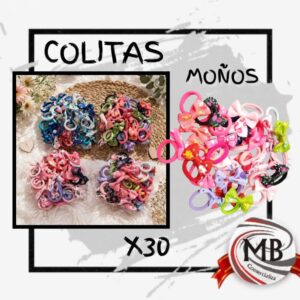 PACK X30 COLITAS MOÑO CHICAS MB13269