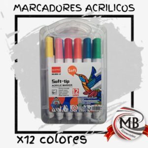 MARCADORES ACRILICOS 808-12 SOFT-TIP MB13039