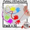 Manitos pegajosas de goma elástica estirable de colores de MB Comercializa. Venta mayorista de juguetes locos y artículos de cotillón travieso o piñata en todo el territorio nacional argentino. Despacho rápido en 24 horas y distribución por Correo Argentino.