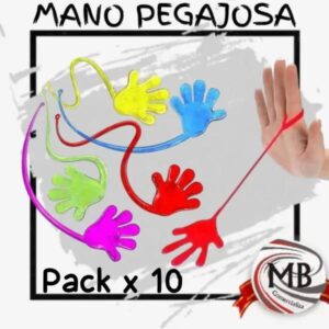 Manitos pegajosas de goma elástica estirable de colores de MB Comercializa. Venta mayorista de juguetes locos y artículos de cotillón travieso o piñata en todo el territorio nacional argentino. Despacho rápido en 24 horas y distribución por Correo Argentino.