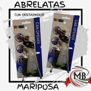 Abrelatas mariposa con destapador MB Comercializa. Venta mayorista de artículos de bazar en Argentina. Despacho nacional en 48hs con precios directos de fábrica para comercios y revendedores en todo el país.