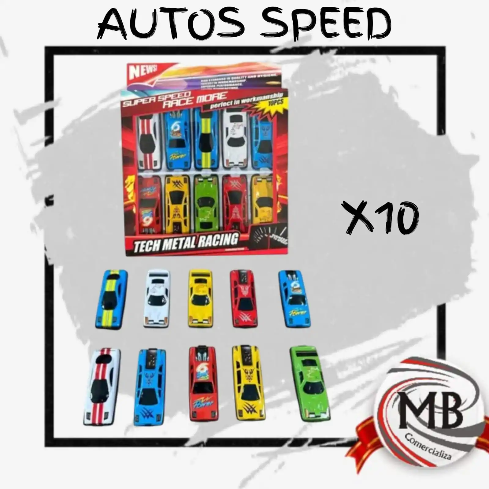 Pack de Autos de Juguete Speed x10 piezas - Adquiere este set a Precio Directo Mayorista en MB Comercializa. Garantizamos Despacho en 48 Horas a todo el país. Ideal para revendedores y jugueterías.