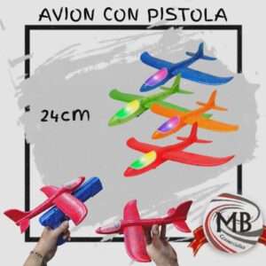 AVION CON PISTOLA Y LUZ  24 CM