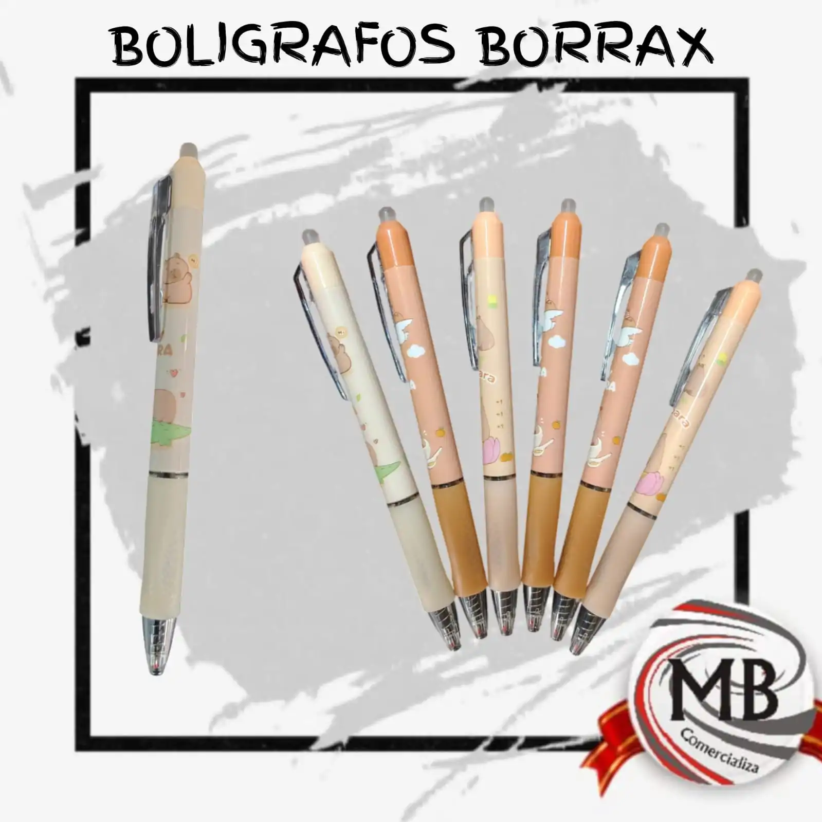 Bolígrafos Borrables diseño Capybara (Carpincho) - Comprá a Precio Directo Mayorista en MB Comercializa. Garantizamos Despacho en 48 Horas a todo el país. Tinta termosensible de alta calidad para revendedores.