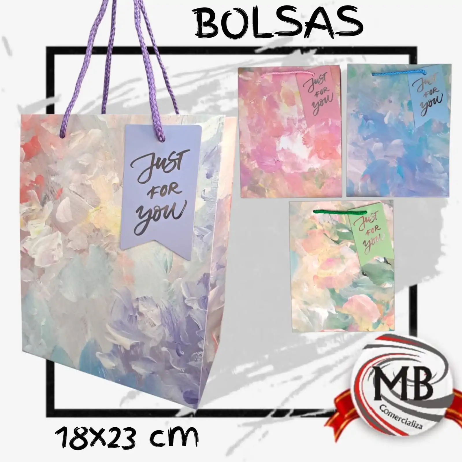 Bolsas de cartón con frases motivacionales y estrellas 18x23 cm mayorista MB Comercializa