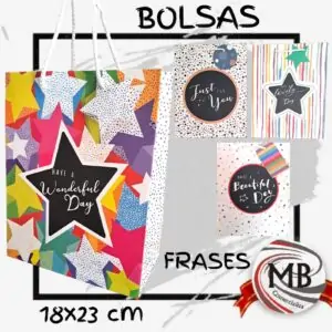 Bolsas de cartón lisas elegantes 18x23 cm reforzadas venta por mayor MB Comercializa