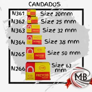 Candados de Seguridad Varios Tamaños 20mm a 63mm con Llave Ferretería Mayorista MB Comercializa