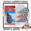 Cintas correctoras de 5mm x 6mts en pack mayorista con despacho rápido en 48 horas a todo el país y precios directos de distribuidor en MB Comercializa.
