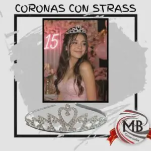 Corona de metal con strass para quinceañeras y novias. Accesorio de joyería para eventos y fiestas venta mayorista en Argentina con despacho en 48 horas por MB Comercializa.
