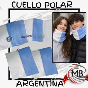 Accesorio térmico de cuello polar con diseño en colores celeste y blanco. Venta mayorista en Argentina con envíos en 48 horas. Precios directos mayoristas en MB Comercializa.