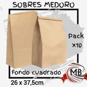 PACK X 10 SOBRES-BOLSA FONDO CUADRADO 26 X 37.5 CM