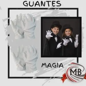 Guantes blancos para disfraces de magia y actos escolares. Accesorios de gala infantiles en tela suave venta mayorista en Argentina con despacho en 48 horas por MB Comercializa.