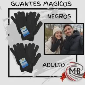 Guantes mágicos negros para adultos de lana expandible. Guantes de invierno básicos venta mayorista en Argentina con despacho en 48 horas por MB Comercializa.