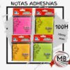 Notas adhesivas neón fluo 75x75mm x100 hojas en colores surtidos. Venta por mayor con precios mayoristas corporativos. Distribución integral con despacho en 48 horas a toda la República Argentina por MB Comercializa.