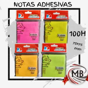 Notas adhesivas neón fluo 75x75mm x100 hojas en colores surtidos. Venta por mayor con precios mayoristas corporativos. Distribución integral con despacho en 48 horas a toda la República Argentina por MB Comercializa.