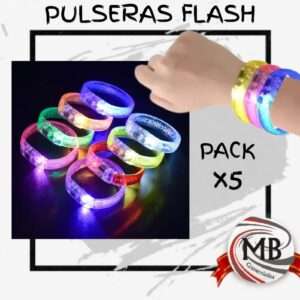 PACK X 5 BRAZALETES LUMINOSOS FLASH