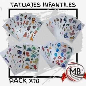 PACK X 10 TATUALES INFANTILES