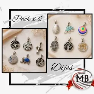 Pack x6 dijes acero mayorista Argentina MB Comercializa. Despacho urgente 48hs a todo el país. Precios directos de fábrica.
